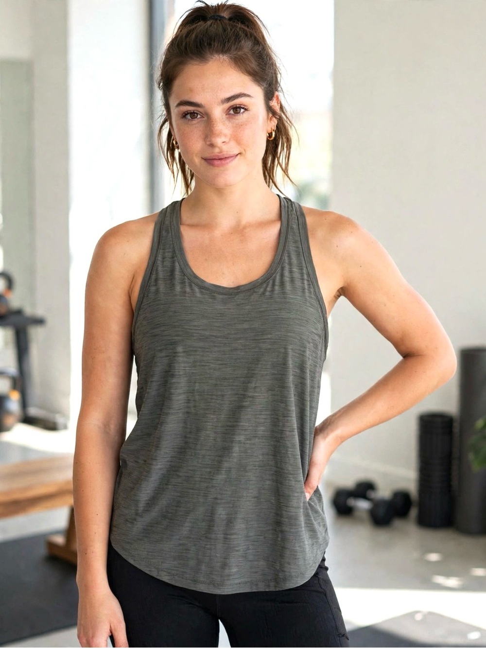 Athleta Gray Sleeveless Tank Top